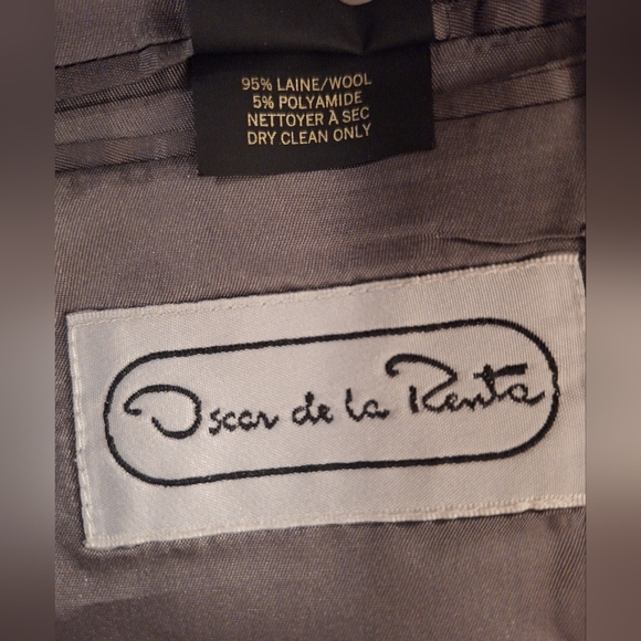 Oscar de la Renta - Men's Double Breasted Grey Blazer Size 40 Short - Picture 4 of 6
